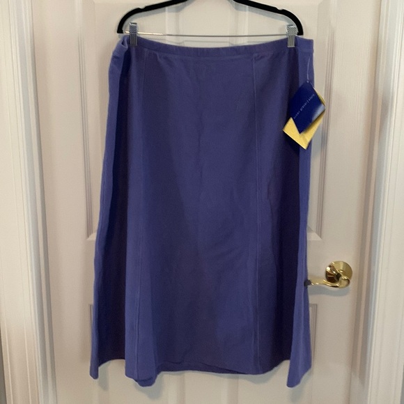 NWT Susan Graver / QVC | Style purple stretch corduroy A-line skirt plus size 2X - Picture 1 of 6
